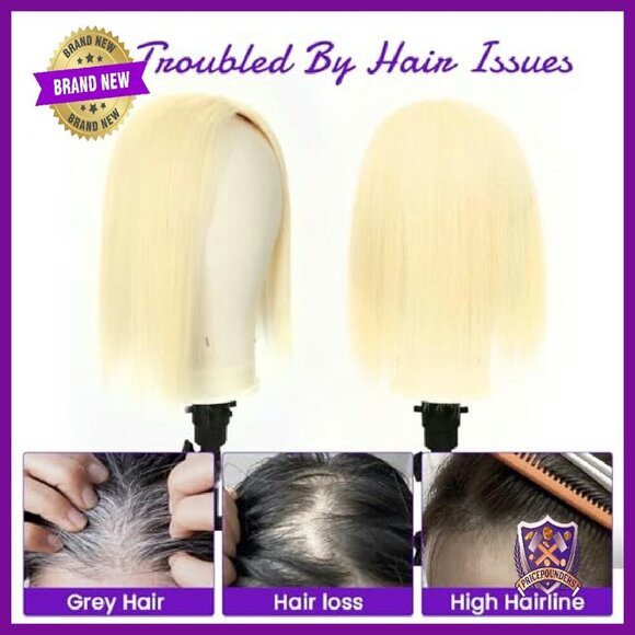 12 Inch Human Hair Topper Clip-In Mono Base 4.5x5 Inch Non-Slip Clips main image 7